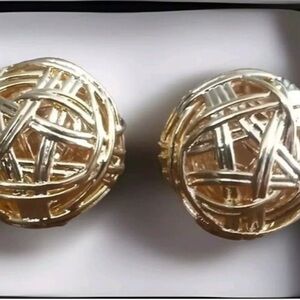 Loewe Gold and Silver Woven Earrings